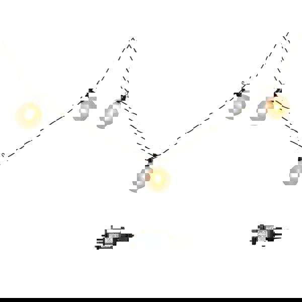 Samuel Alexander 4.5m Set of 10 Frosted Ball Style Cap String Lights with Filament in Warm White