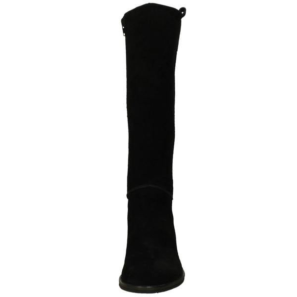 Spot On Ladies Low Cuban Heel Suede Leather High Leg Boot with Inside Zip F51230