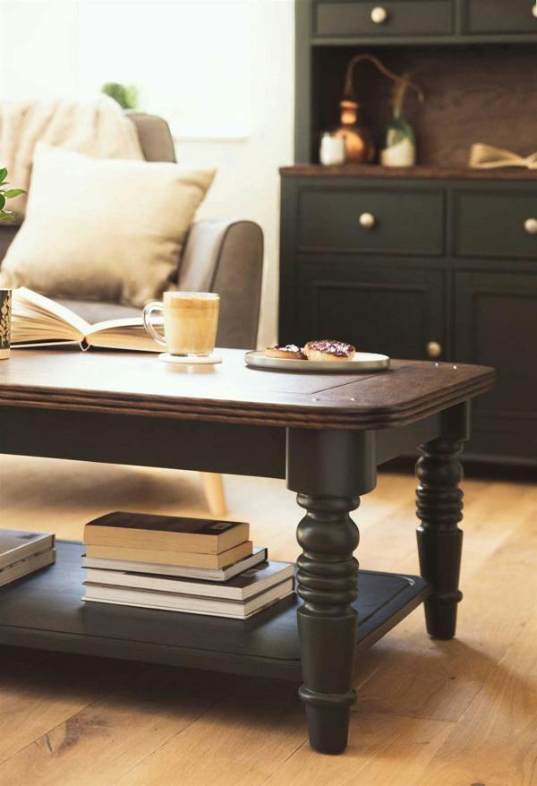 Statement Furniture Queensbury Coffee Table with Oak Top and Shelf