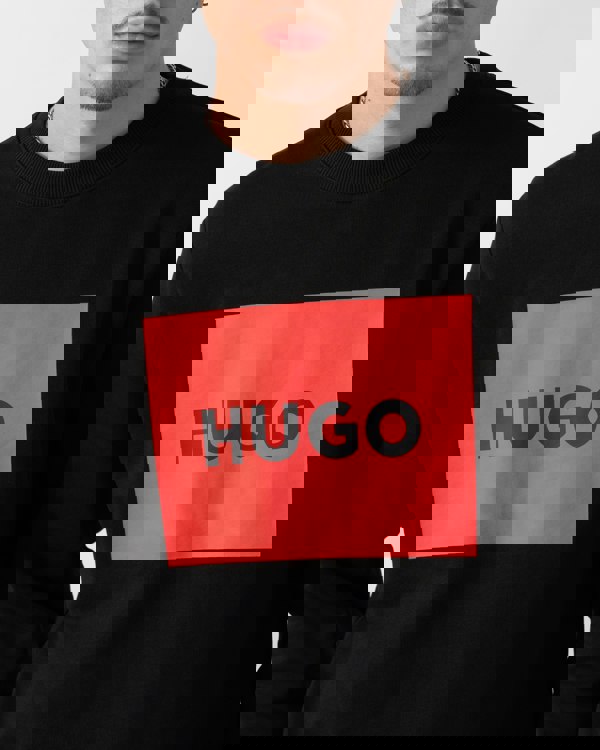 HUGO Duragol222 Large Label Logo Mens Sweatshirt - Black 001