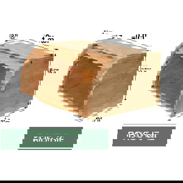 MANTRARAJ Bamboo Bread Bin Storage Counter Top Roll Top Bread Box Space Saving Roll-Top Breadbin for Countertop Store