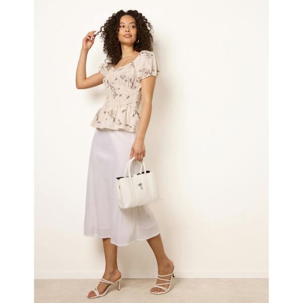 Blue Vanilla Embroidery Peplum Blouse