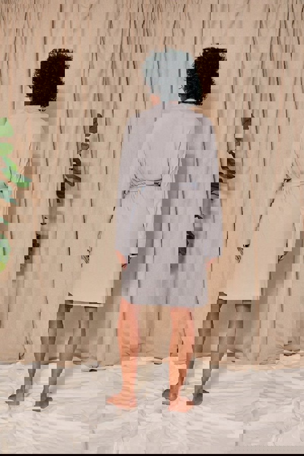 EcoVero Ribbed Robe in GreyNightwear