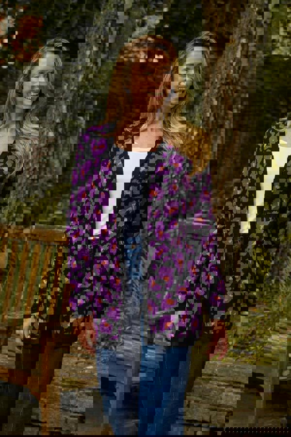 Jacquard Leopard Print Knit Cardigan