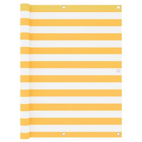 Berkfield Balcony Screen White and Yellow 120x600 cm Oxford Fabric