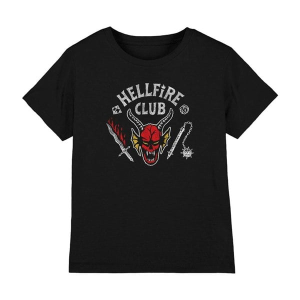 Stranger Things Kids Hellfire Club Inverted T-Shirt - Black