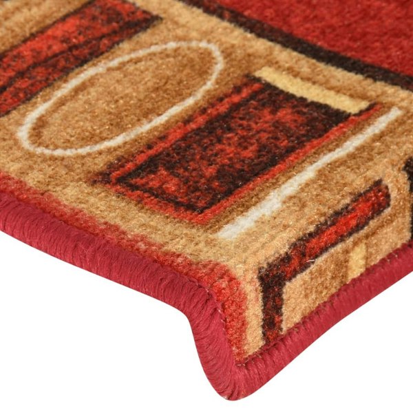 Berkfield Stair Mats Self-adhesive 5 pcs 65x21x4 cm Red