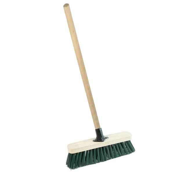 Strong PVC Bristle Brooms With Wooden Handle Ideal For Driveways, Warehouses & Garages