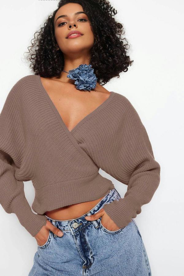 WOVCOR Wrap Front Knitted Jumper
