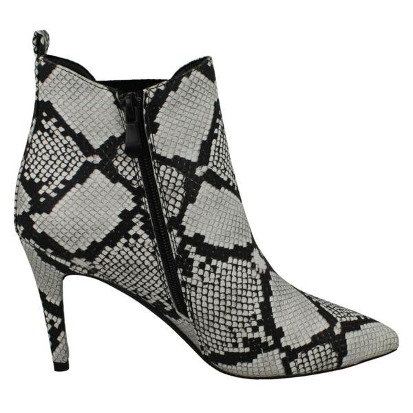 Spot On Ladies Spot On Snake Print Ankle Boots F50990