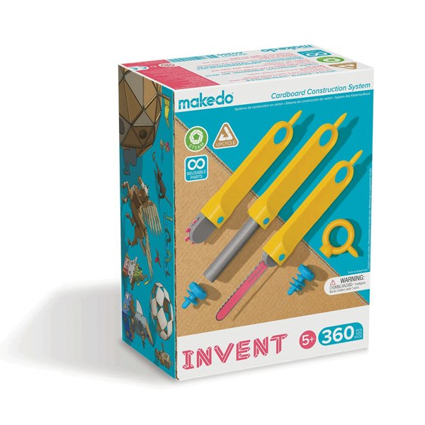 Makedo Invent Cardboard Construction Set 360 Pieces - Suitable For 12-24 Makers