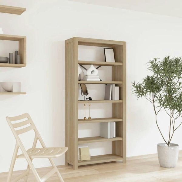Berkfield 6-Tier Bookcase 80x30x170 cm Solid Wood Acacia