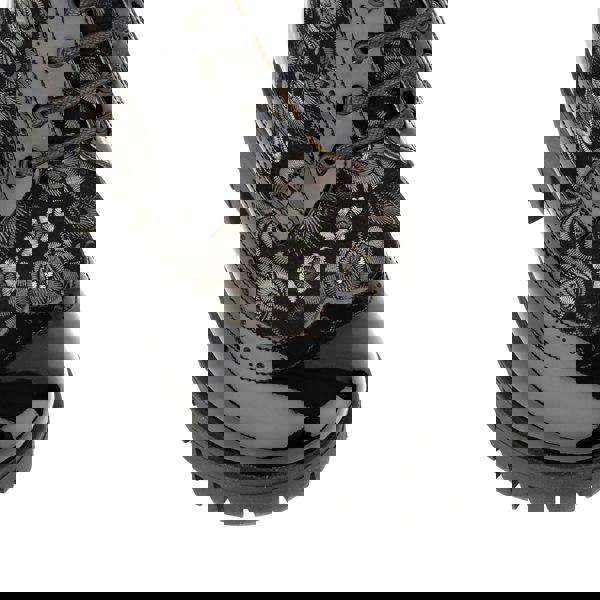 Embassy London Milliner Platform - Emboss - Women's leather chunky 1 inch platform ankle boot in black