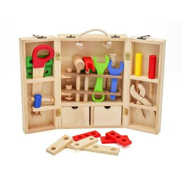 HYGRAD BUILT TO SURVIVE Junior Wooden Tool Set Toy Kids Carpenter Pretend Role Play Tools Gift Playset