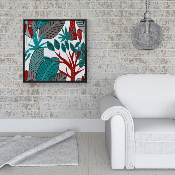 Warren Reed Jungle Exotic Summer Tropical Leaves Framed Canvas