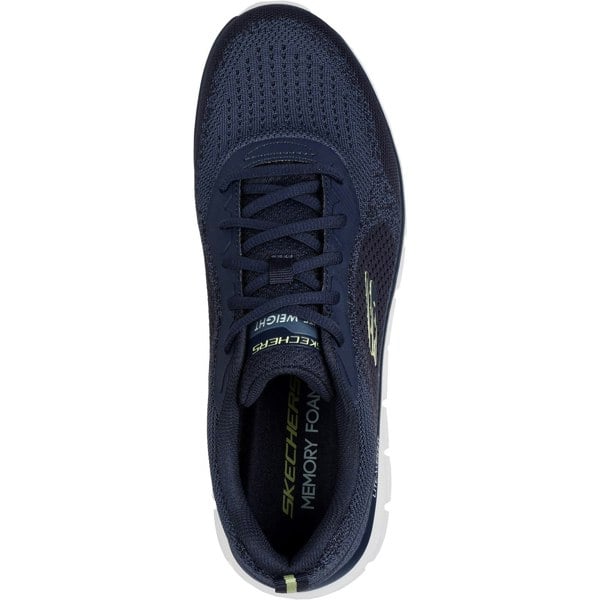 Skechers Track Glendor Polyester Men's Navy/Lime Trainers