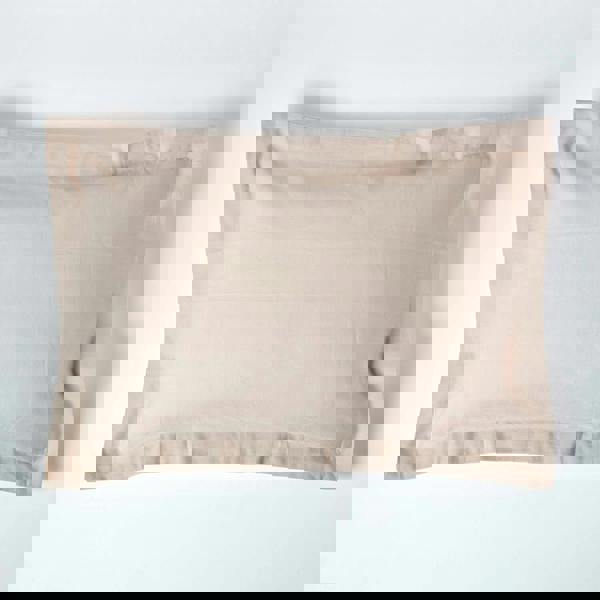 HOMESCAPES French Flax Linen Oxford Pillowcase, Standard Size