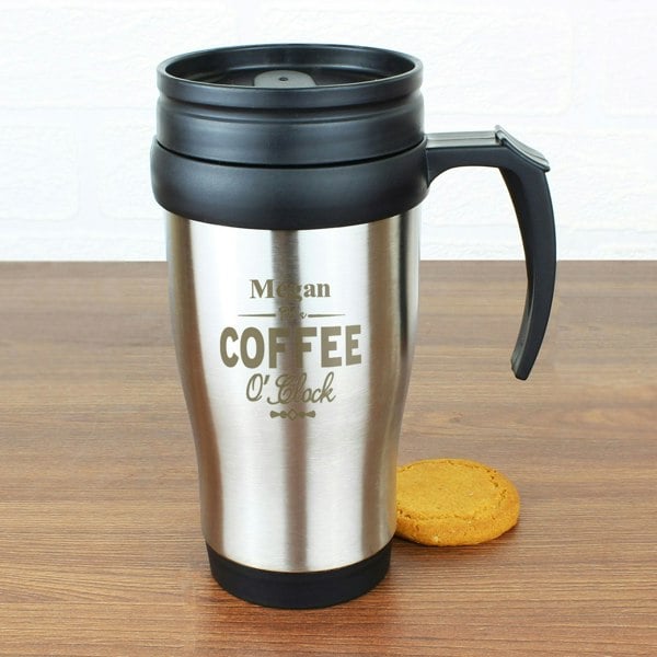Personalised Memento Company Personalised Coffee O'Clock Travel Mug