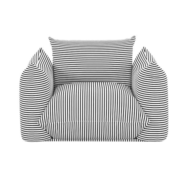 Furniture Edit Saint Tropez Pearl and Black Striped Stuffed Outdoor Armchair