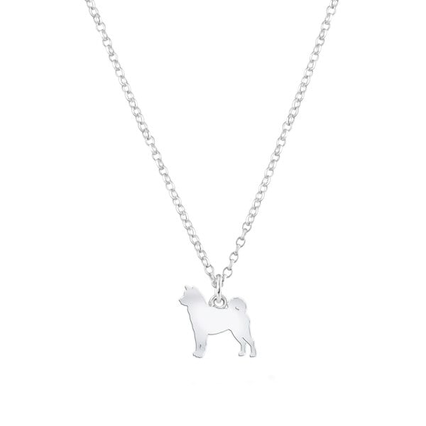 Mylee London Shiba Inu Silhouette Silver Necklace - Personalised
