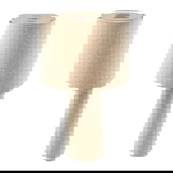 Modern Natural Oatmeal Linen Table Lamp with Fabric Shade and Base Image 3