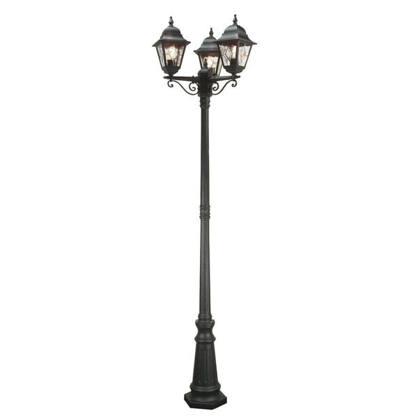 IP43 3 Bulb Lamp Post Black LED E27 100W Bulb Light Fitting Loops