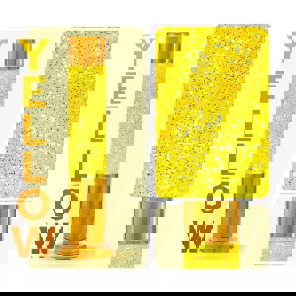 Nova Glitter Lamp Yellow w/Silver Glitter