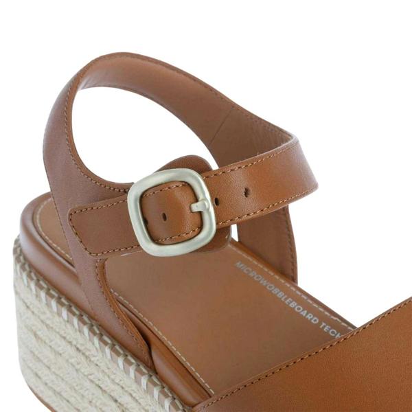 FitFlop Womens/Ladies Eloise Espadrille Leather Wedge Sandals - Tan - 
