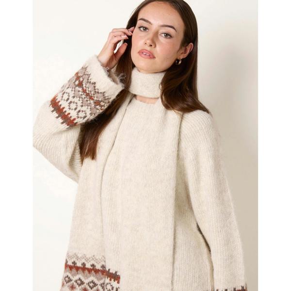 Blue Vanilla Scarf Fair Isle Knit Jumper
