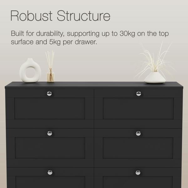 Vida Designs Altino 8 Drawer Chest, Black
