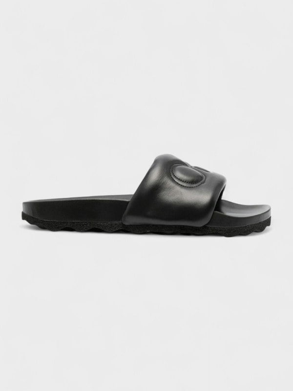 Off - White Bookish Leather Sliders - Supplied FashionOff - White