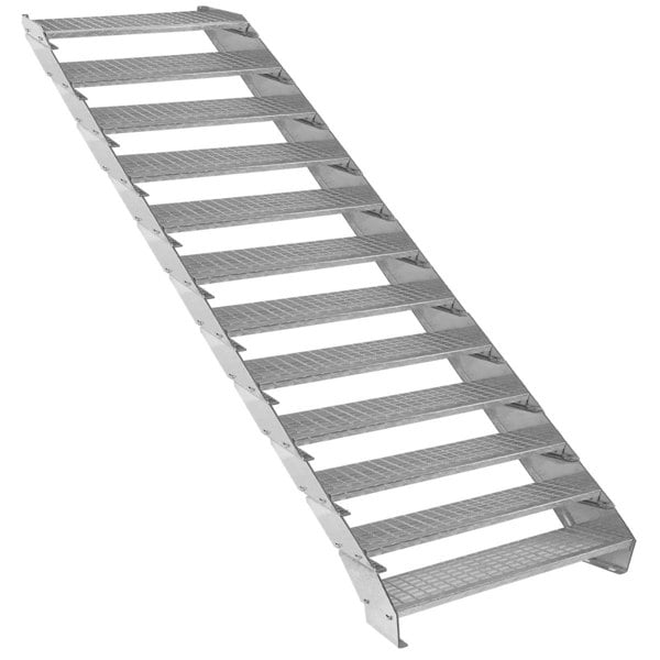 Monstershop Adjustable 12 Section Galvanised Staircase - 900mm Wide