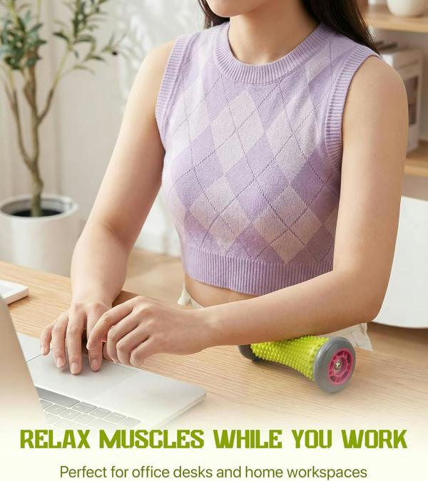ROMIX Foot Massage Roller and Spiky Massage Ball Set, Deep Tissue Massage Tools for Feet, Hands, Arms and Legs
