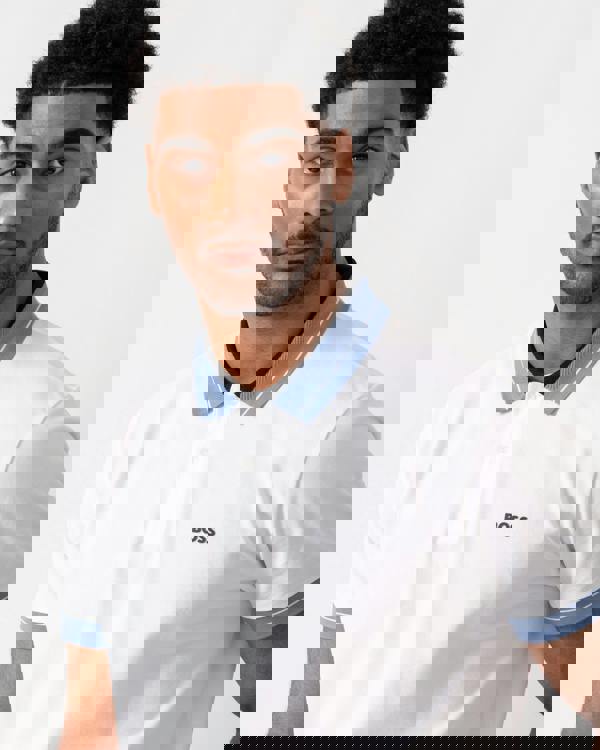 BOSS Green PL_Member Mens Short Sleeve Polo Shirt - White 100