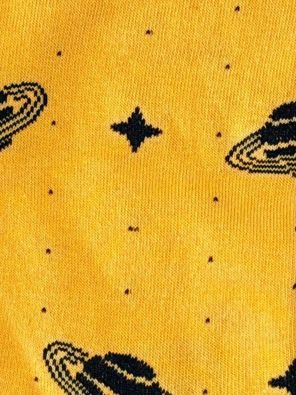 Jemsox Space & Planets Design Socks | Cosmic Yellow Novelty Socks