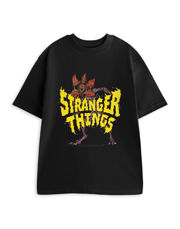 Stranger Things Unisex Black Demogorgon Short Sleeved T-Shirt