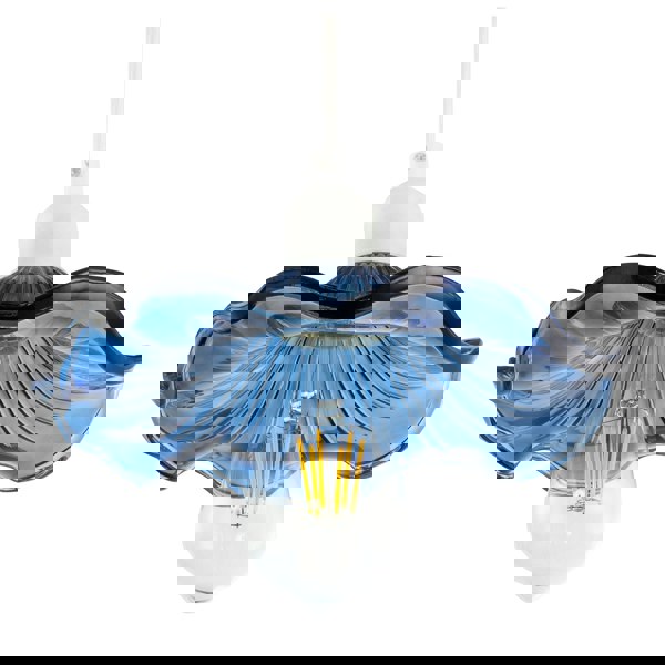 Designer Ribbed Midnight Glass Pendant Shade with Wavy Ruffled Edge Image 4