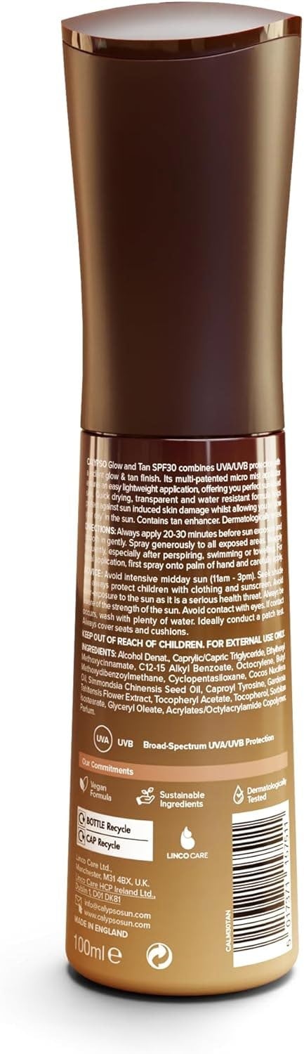 Calypso Glow and Tan Mist SPF30 Sun Spray 100ml
