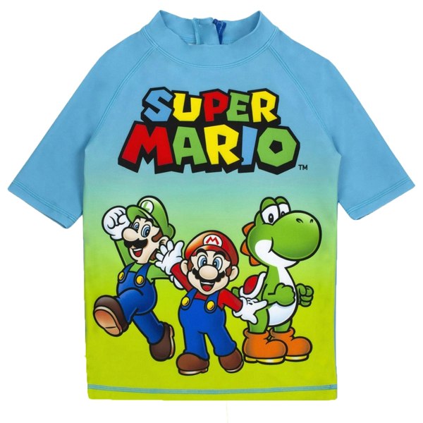 Super Mario Boys Short-Sleeved Swim Set - Blue/Green