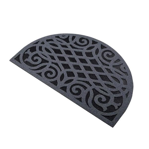 Nicoman Victorian Style Eco Halfmoon Indoor and Outdoor Doormat - Grey