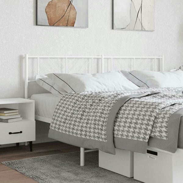 Berkfield Metal Headboard White 187x90 cm