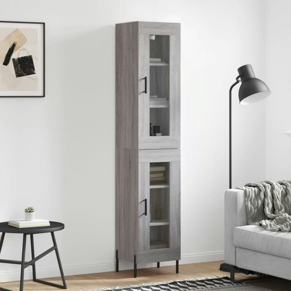 Berkfield Highboard Grey Sonoma 34.5x34x180 cm Engineered Wood