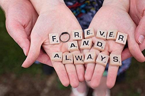 KAV 100 Wooden Alphabet Tiles Replacement Letters for Board Games, Wedding Frame and Wall Art