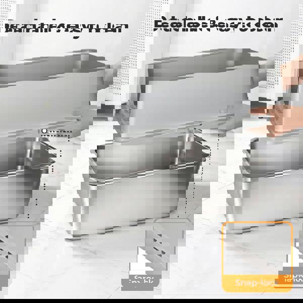 Skylos Stainless Steel Cat Litter Box Semi-Enclosed Easy Cleaning Pet Toilet