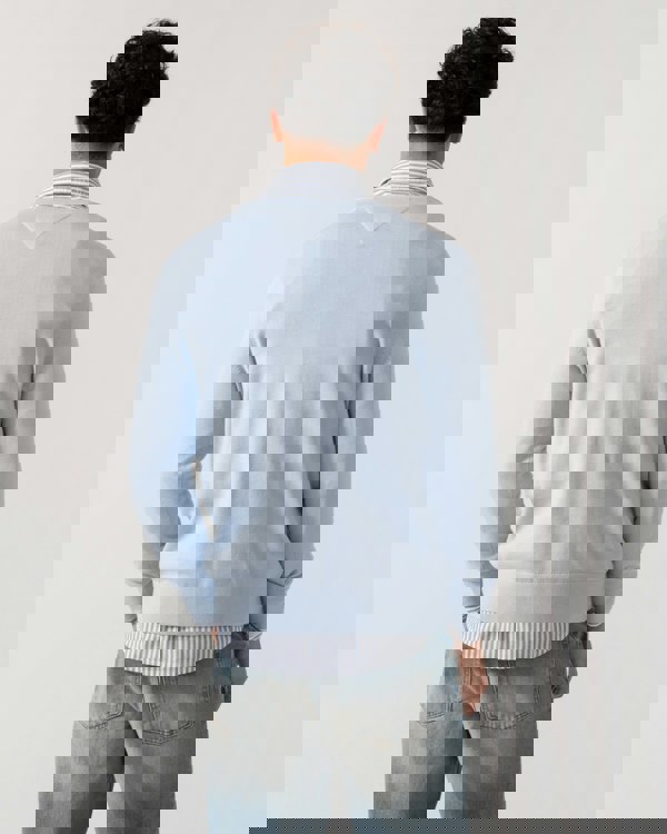 Tommy Hilfiger Essential Cotton Crew Neck Mens Sweatshirt - Breezy Blue - CHO - Designer Mens Sweatshirts