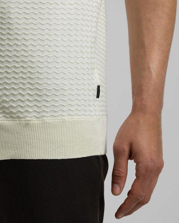 Steel & Jelly Aldgate - Chevron Textured Knitted Short Sleeve Shirt