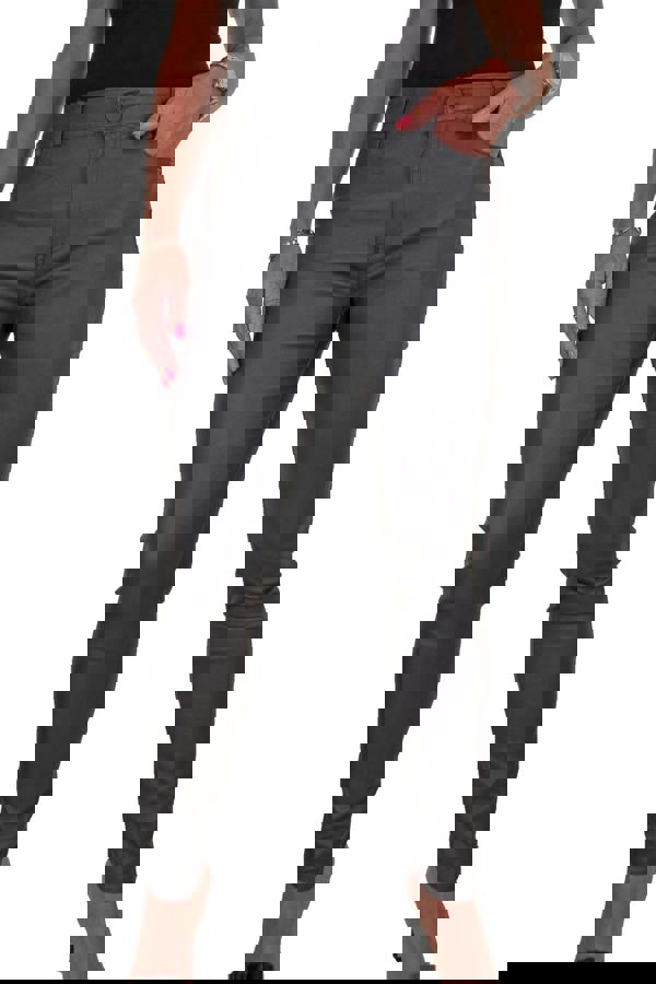 Paulo Due Womens Skinny Coated Leather Look Jeans