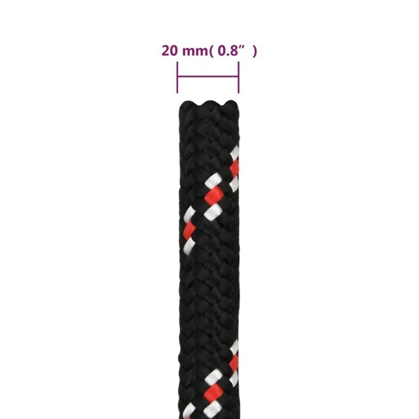 Berkfield Boat Rope Black 20 mm 25 m Polypropylene