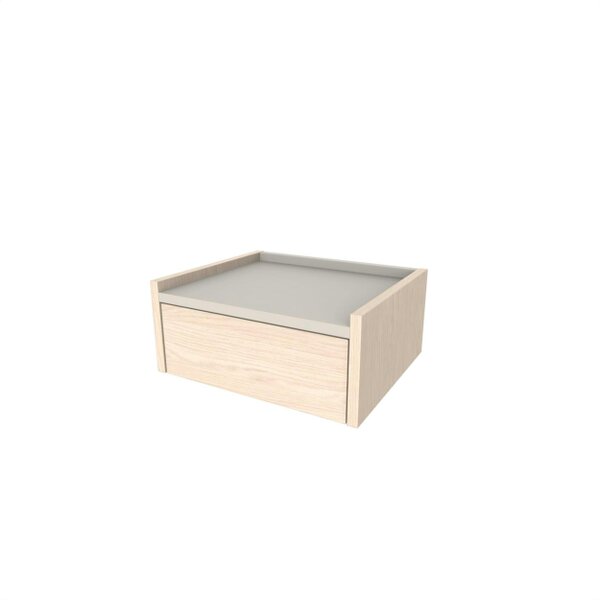 Decortie Brisa Wall Mounted Bedside Table Drawer and Open Tray Shelf