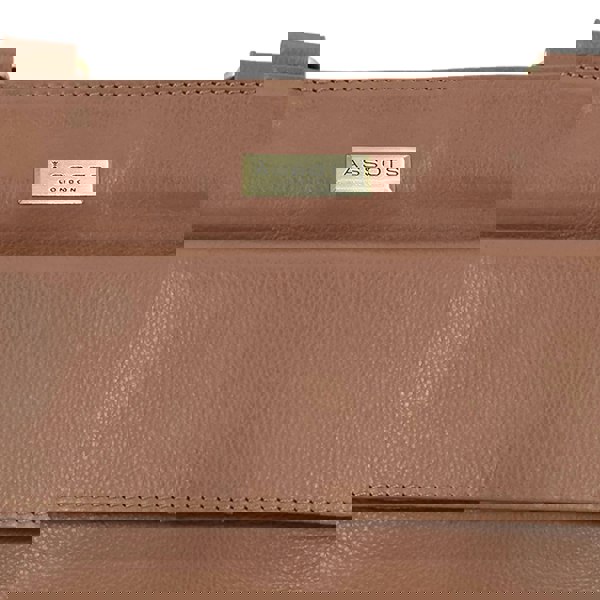Assots London 'BRYN' Tan Nappa Pebble Grain Leather Crossbody Bag